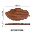 Axyaa Acacia Wooden Tea Tray: Household & Restaurant Solid Wood Leaf Tray