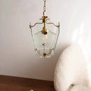 Axyaa French Glass Pendant Light: Vintage Copper, Ideal for Bedroom, Study, Dining Room