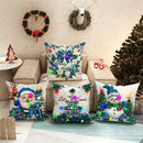 Axyaa LED Christmas Pillowcase with Santa Claus Snowman Garland Pattern