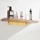 Axyaa Walnut Wall Mirror Desk Storage Rack: Compact, Stylish Bathroom Storage Solution