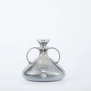 Axyaa Silver Glass Vase with Geometric Handle: Elegant Kettle for Living Room Decor