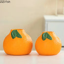 Axyaa Orange Ceramic Vase Set for Stylish Floral Arrangements and Room Decor