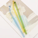 Axyaa Glass Straw Set - 4pcs Milk Tea Juice Cocktail & Brush, Bar Accessories