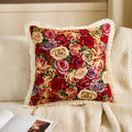 Axyaa Floral Cotton Linen Throw Pillowcase - 45x45 Jacquard Cushion Cover