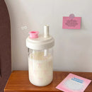 Axyaa Cute Bow Tumbler 500ml: Kawaii Reusable Drink Cup for Bubble Tea, Coffee, Juice