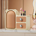 Axyaa Rotating Makeup Brush Holder with Drawer and Dustproof Lid