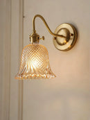 Axyaa Nordic Brass Wall Lamp glass Shade Sconce Lighting Fixture with Switch