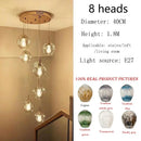 Axyaa Spiral Stairwell Glass LED Chandelier - Modern Nordic Design, Creative Duplex Villa Pendant Light