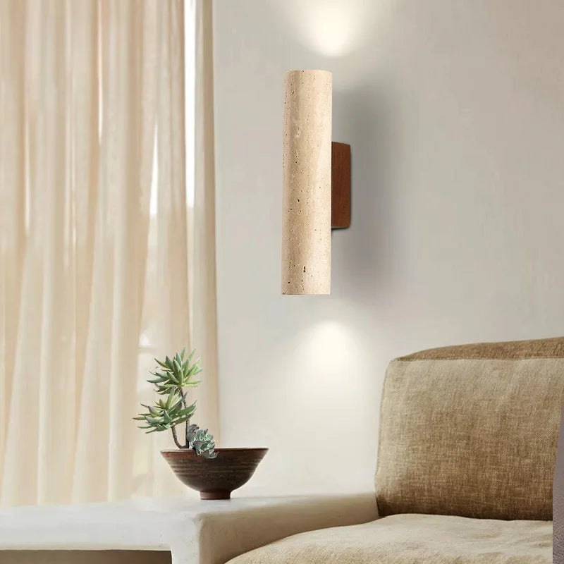 Axyaa Wabi Sabi LED Wall Lamp Yellow Travertine Stone Kitchen Bathroom Stair Light