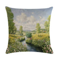 Axyaa Flower Pattern Cushion Cover Cotton Linen Throw Pillow Case for Home Sofa Decor