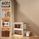 Axyaa 5-Layer Folding Storage Cabinet with Wheels, Large Capacity Organizer