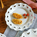 Axyaa Embossed Ceramic Dessert Plate European Style Hollow Love Fruit Plate