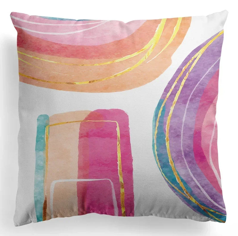 Nordic Luxury Abstract Hand Painted Pillowcase by Axyaa