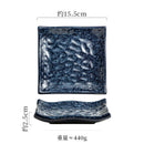 Axyaa Hammer Pattern Ceramic Sushi Dessert Snack Plates for Molecular Cuisine