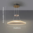 Axyaa Aluminum LED Pendant Lamp: Modern, Simple Design for Living & Dining Rooms