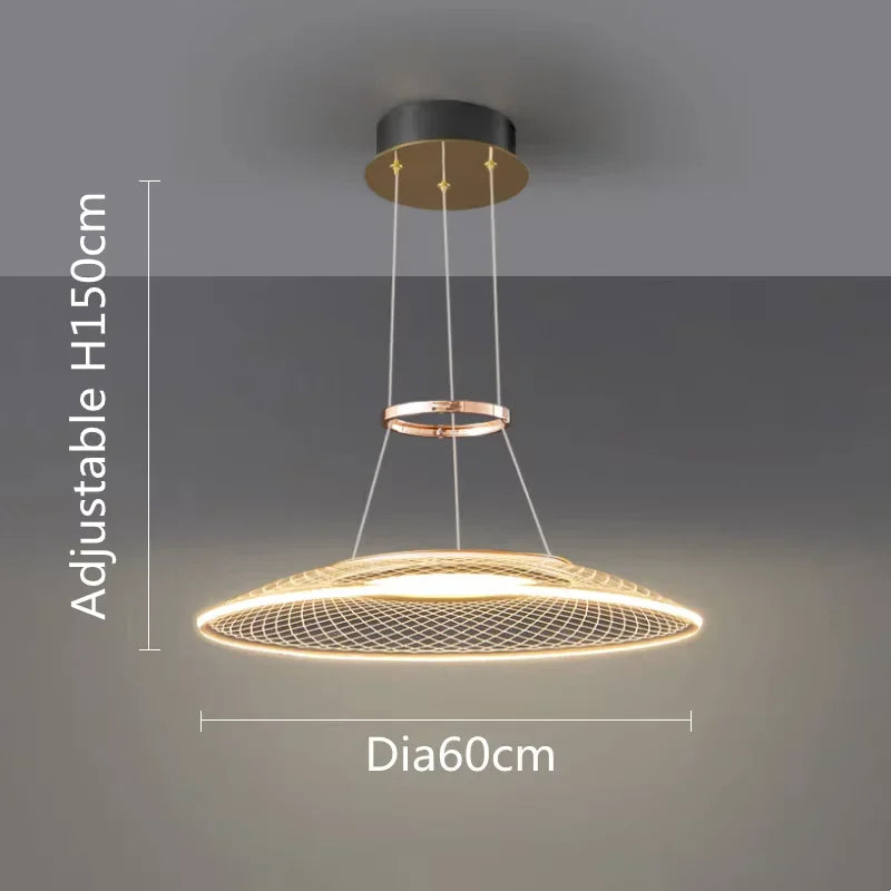 Axyaa Aluminum LED Pendant Lamp: Modern, Simple Design for Living & Dining Rooms