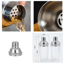 Axyaa Crystal Cocktail Shaker: 17oz Martini Shaker with Metallic Lid & Strainer