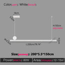 Axyaa LED Strip Chandelier: Simple Minimalist Office Dining Room Pendant Lights
