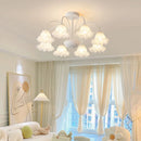 Axyaa Modern Chandeliers - White Green Bedroom Dining Room Loft Ceiling Lamp