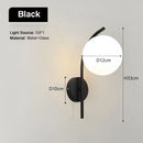 Modern Copper Black Metal Wall Lamp Axyaa Brand Glass Ball LED Wall Lights TV Sofa Background