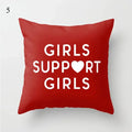 Axyaa Red Geometric Printed Cushion Cover for Fashionable Car Decoration