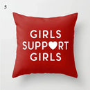 Axyaa Red Geometric Printed Cushion Cover for Fashionable Car Decoration