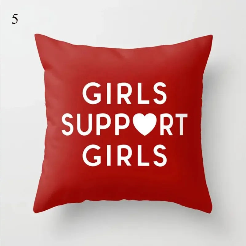 Axyaa Red Geometric Printed Cushion Cover for Fashionable Car Decoration