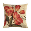 Axyaa Retro Rose Linen Pillowcase 45*45cm - Furniture Decorative Cushion Cover