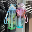 Axyaa 750ML Gradient Straw Water Bottle: Leak-proof, Portable for Sports, Gym, Camping