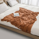 Axyaa Tassel Blanket: Acrylic Cashmere Soft Throw Cover for Home Decor & Nap Warmth