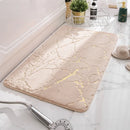 Axyaa Marble White Gold Bath Mat - Non-Slip Shower Carpet