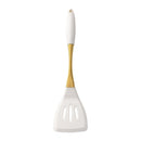 Axyaa White Gold Silicone Kitchen Utensils Set - Heat-resistant, Pasta Colander Shovel & Turner