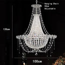 Axyaa French Villa Crystal Chandelier - Elegant Indoor Staircase Suspension Light