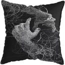 Axyaa Abstract Hands Art Decor Pillow Cover 45x45cm