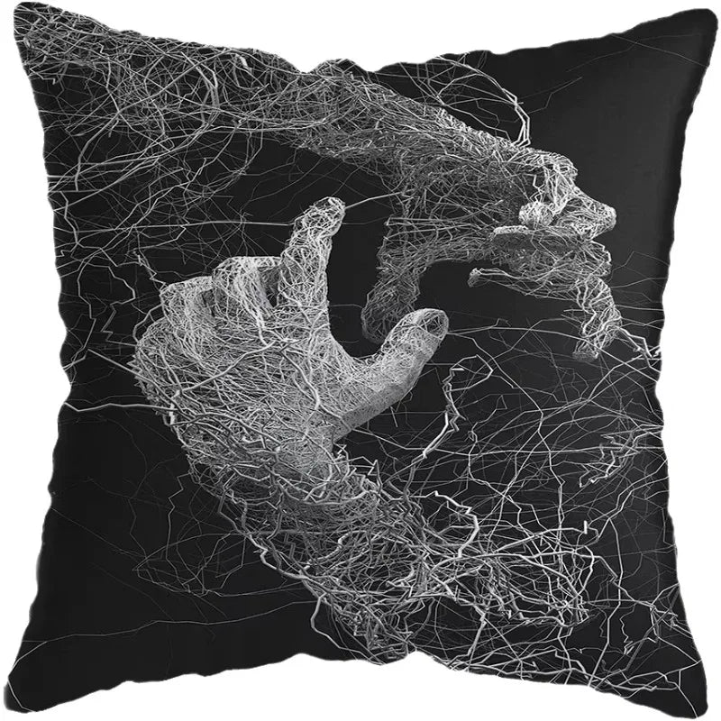 Axyaa Abstract Hands Art Decor Pillow Cover 45x45cm