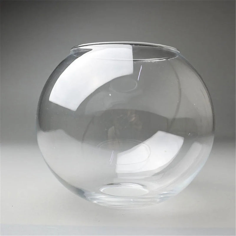 Axyaa Hand Blown Clear Glass Globe Lampshade with 2 Ends Opening