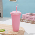 Axyaa 710ml Macaron Plastic Straw Cup - Large Capacity, Reusable, Ideal for Parties & Coffee