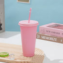 Axyaa 710ml Macaron Plastic Straw Cup - Large Capacity, Reusable, Ideal for Parties & Coffee