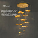Axyaa Lotus Leaf Chandelier: Luxury Copper Dining Room Pendant Light