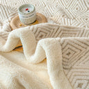 Axyaa Geometric Tuff Fleece Bed Blanket: Soft Sofa Throw, Warm Winter Artificial Lambs Wool