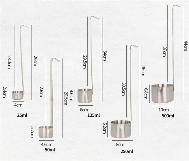 Axya Stainless Steel Wine Measuring Cup Set for Kitchen Bar, Sauce Oil Coffee Beer Ladle