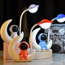 Axyaa Moon Astronaut Nightlight LED Desk Lamp - Rechargeable, Ideal for Bedroom Study