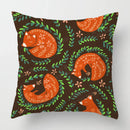 Axyaa Linen Fox Sofa Cushion Cover 50x50 Square Home Décor Pillowcase