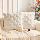 Axyaa Christmas Tree Embroidered Pillowcase - Festive Red Green Decor