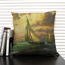 Axyaa Fairy Tale World Oil Painting Cushion Cover for Living Room Sofa