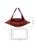 Modern Red Croissant Bag - Axyaa Oil Wax Leather Handbag