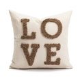 Christmas Chenille Plush Tufted Heart Tree Sugar Beige Cushion Cover for Home Decoration
