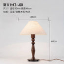 Axyaa Retro Walnut Desk Lamp with Pleated Shade