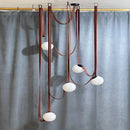 Axyaa Leather Chandelier: Nordic Minimalist Designer Italian Leather Belt Lighting