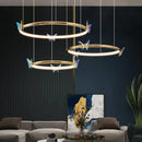 Axyaa Colorful Crystal Butterfly LED Ceiling Lamp Chandelier for Home & Restaurant